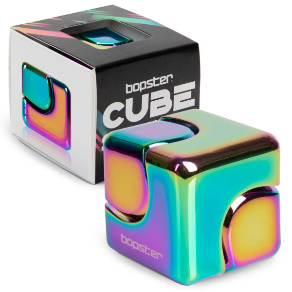 bopster Fidget Cube Spinner - Multicoloured Metallic