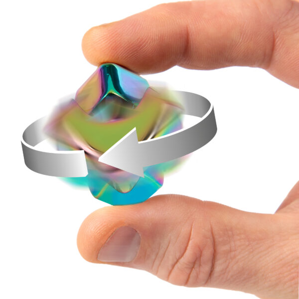 bopster Fidget Cube Spinner - Multicoloured Metallic