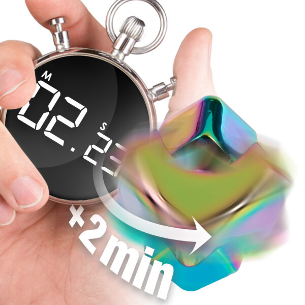 bopster Fidget Cube Spinner - Multicoloured Metallic