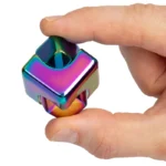bopster Fidget Cube Spinner - Multicoloured Metallic