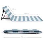 just be... Beach Mat Recliner with Pocket - B2016-DG - Grey Stripes