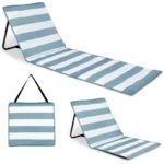 just be... Beach Mat Recliner with Pocket - B2016-DG - Grey Stripes