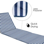 just be… Beach Mat Recliner Foldable Sun Lounger Summer Outdoor Portable Lightweight Garden Chair Park Festival Picnic Sunbed Backrest – Blue Stripes