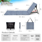 just be… Beach Mat Recliner Foldable Sun Lounger Summer Outdoor Portable Lightweight Garden Chair Park Festival Picnic Sunbed Backrest – Blue Stripes