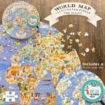 bopster World Map Illustrated 1000pcs Round Jigsaw Puzzle